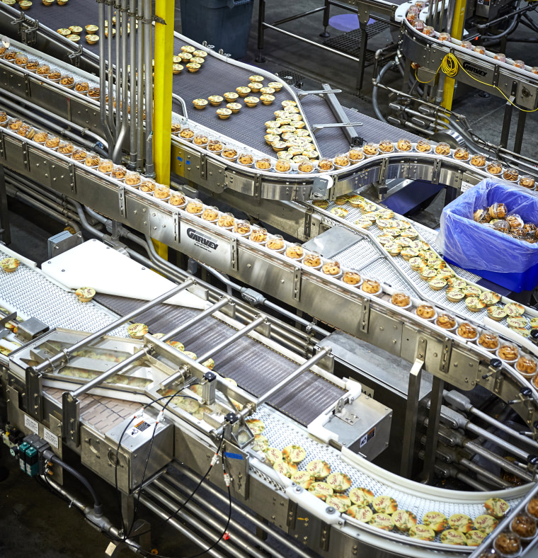 Sabra hummus in production at the dipping company's factory in Colonial Heights, Virginia