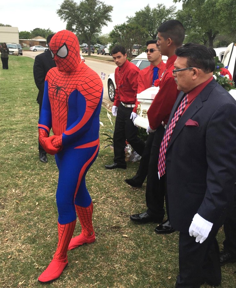 Officer is superhero at boy's funeral