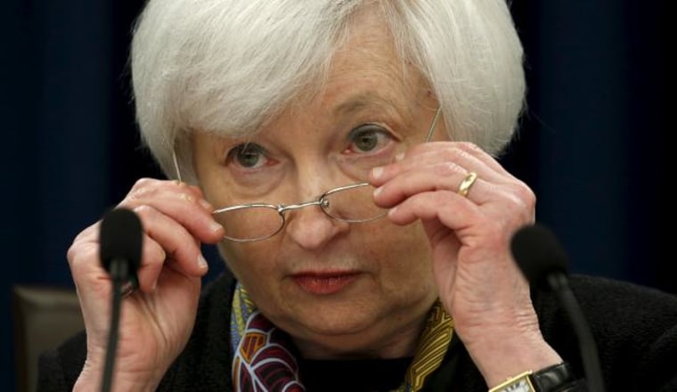 Federal Reserve Chair Janet Yellen holds a press conference in Washington