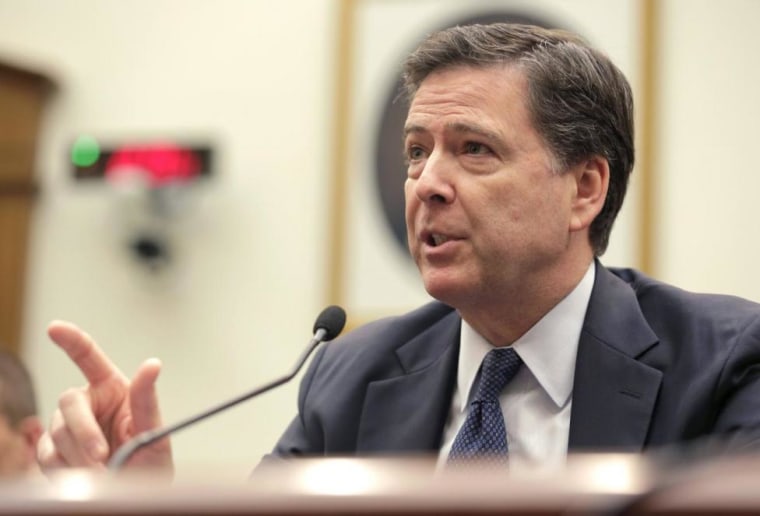 FBI Director James Comey testifies during a House Judiciary hearing on "The Encryption Tightrope: Balancing Americans' Security and Privacy" on Capitol Hill