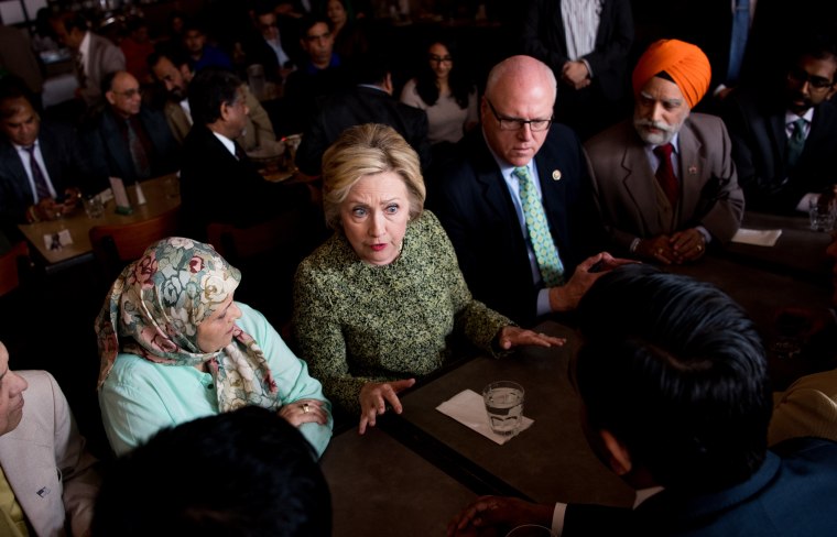Image: Hillary Clinton Visits Jackson Diner In Queens, NY
