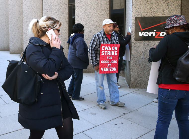 Image: Verizon Workers Walk Off Jobs And Strike