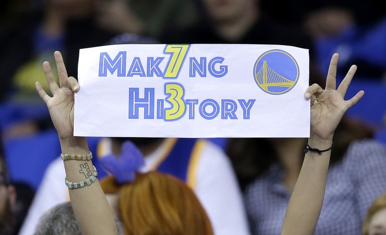 Image: Warriors fan hold up sign during game against Grizzlies