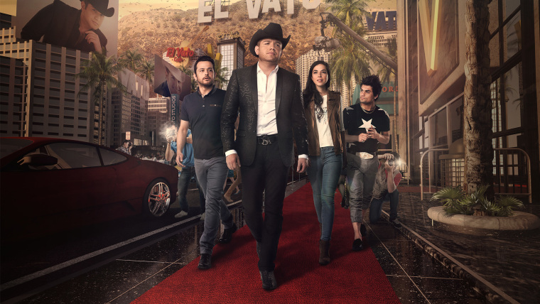 Cast of 'El Vato' [from left to right]: Gustavo Egelhaaf, El Dasa, Cristina Rodlo, and Ricardo Polanco.
