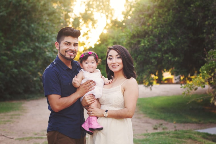 Angelica Hernandez and her husband Juan Amaya, pictured here with their daughter Addison, are engineers and were able to pursue a degree thanks to DACA.