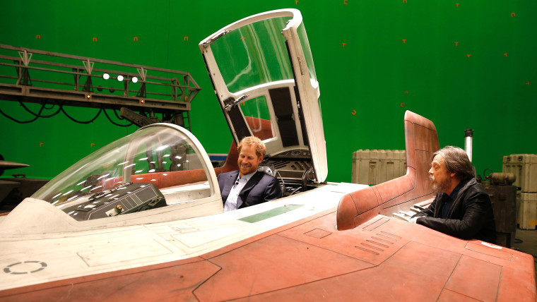 Image: Prince William + Harry meet Mark Hamill  on Star Wars set