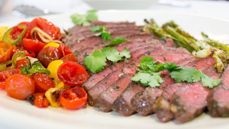 Marcela Valladolid's recipe for 20-minute Cilantro-Broiled Steaks with Jalape?o Salsa
