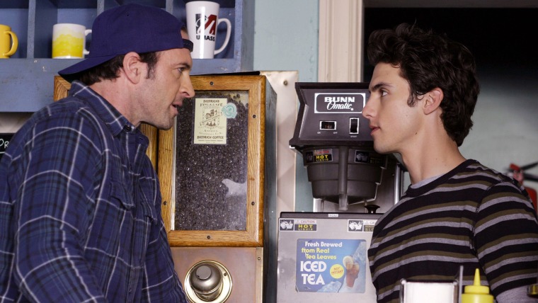 Scott Patterson and Milo Ventimiglia in 'Gilmore Girls'