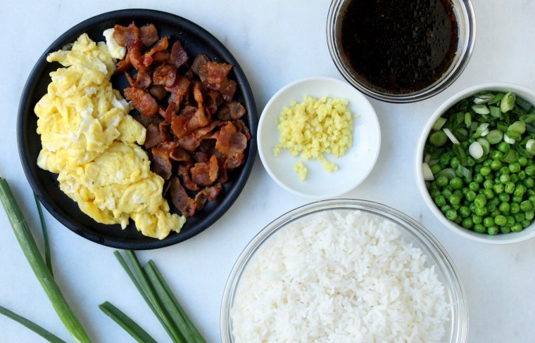 15-Minute Bacon and Egg Fried Rice: Ingredients