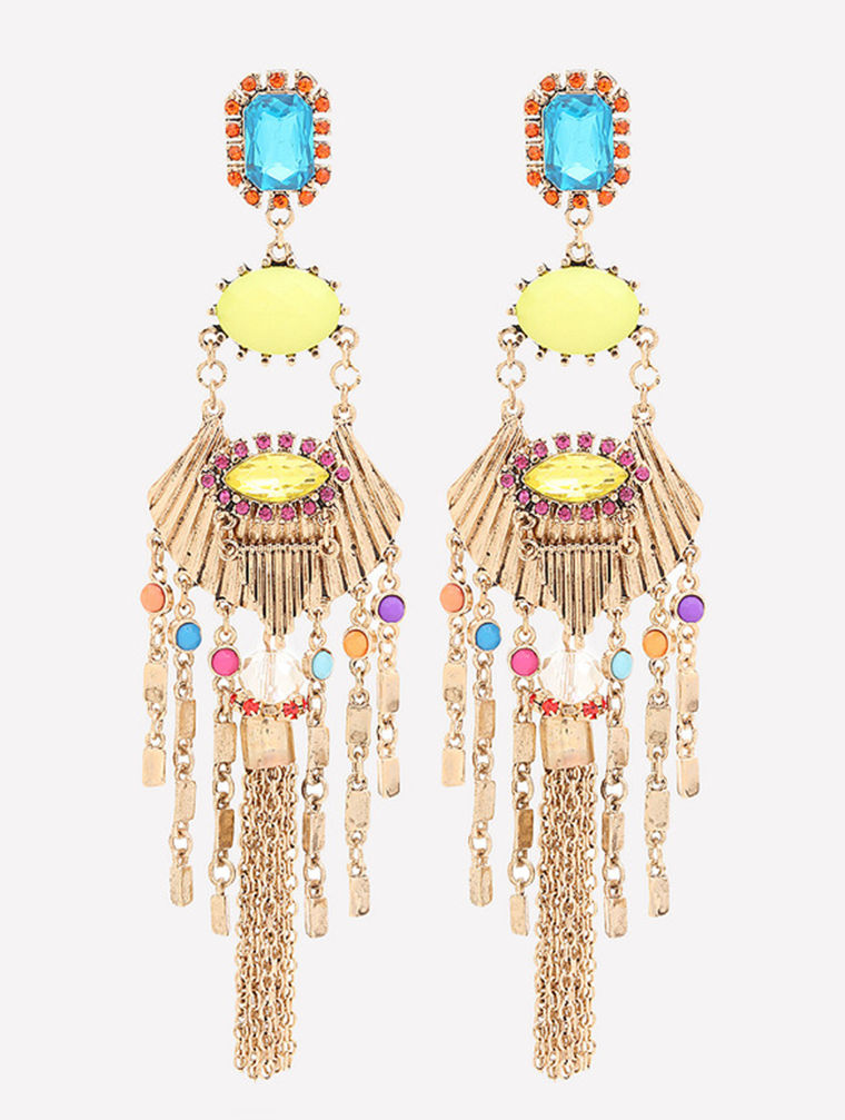 Embellished tassel earrings
