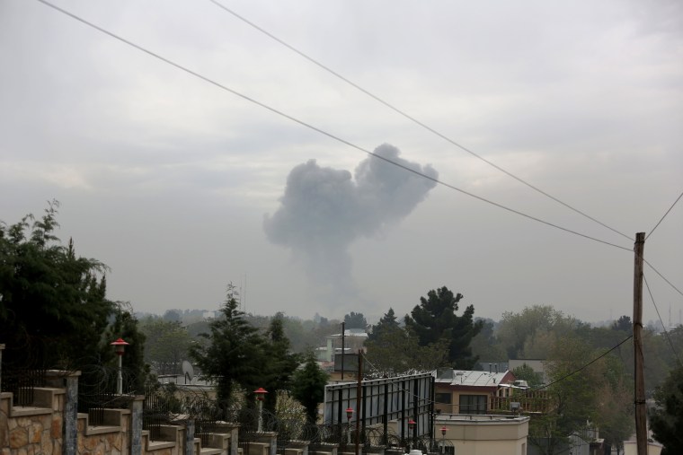 Image: Smoke rises after a suicide attack in Kabul
