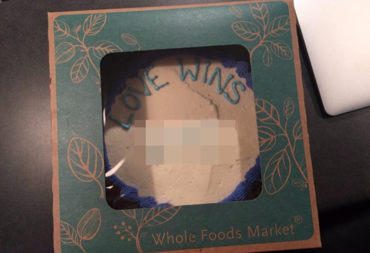 Austin Pastor Jordan Brown tweeted this photo of a cake he said he'd ordered at Whole Foods. NBC News has blurred out a section of the cake that contains a gay slur.