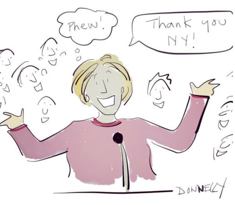 Cartoonist Liza Donnelly Captures Hillary Clinton's Relief at . Win