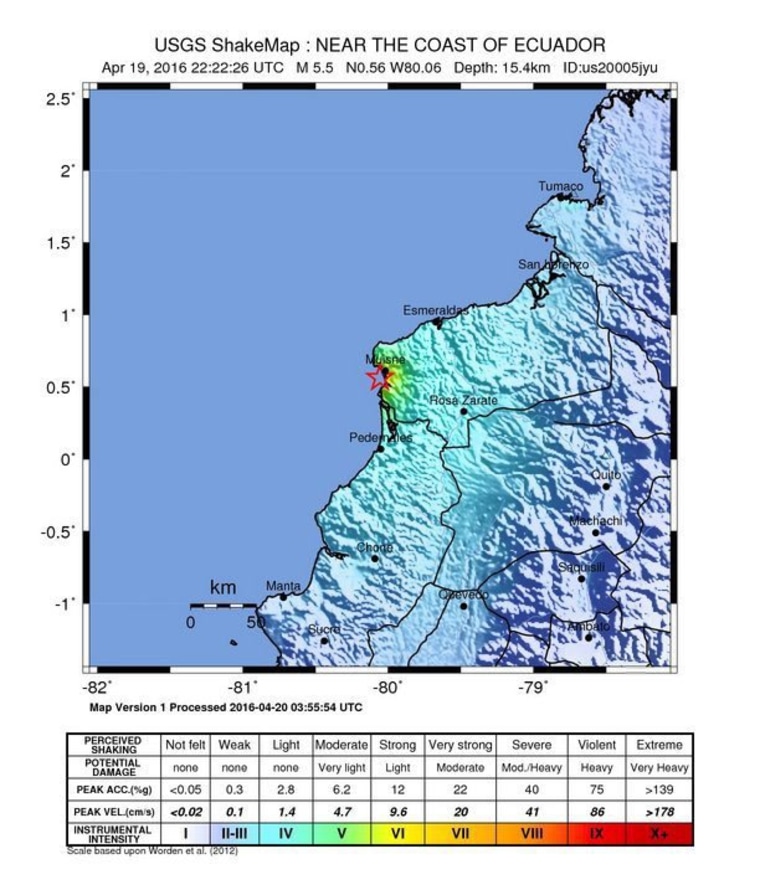 Image: A USGS map showing Wednesday's aftershock