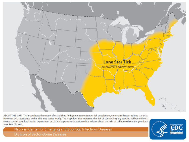 Spread of the Lone Star tick.
