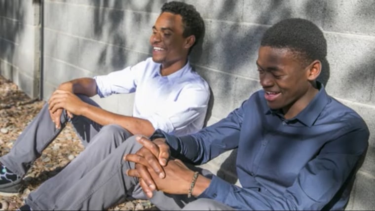 Afonso Slater (right)  and Kelvin Lewis were adopted from the same Mozambique orphanage.