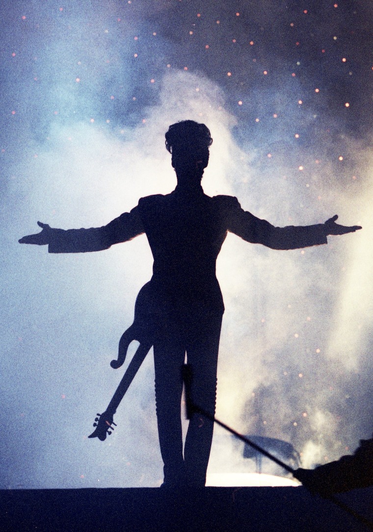 Image: Prince performs during his 'Diamonds and Pearls Tour' at the Earl's Court Arena in London