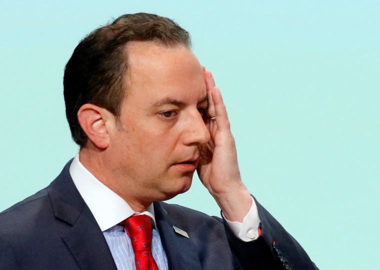 Image: Republican National Committee Chairman Reince Priebus reacts during a general session at the Republican National Committee Spring Meeting at the Diplomat Resort in Hollywood