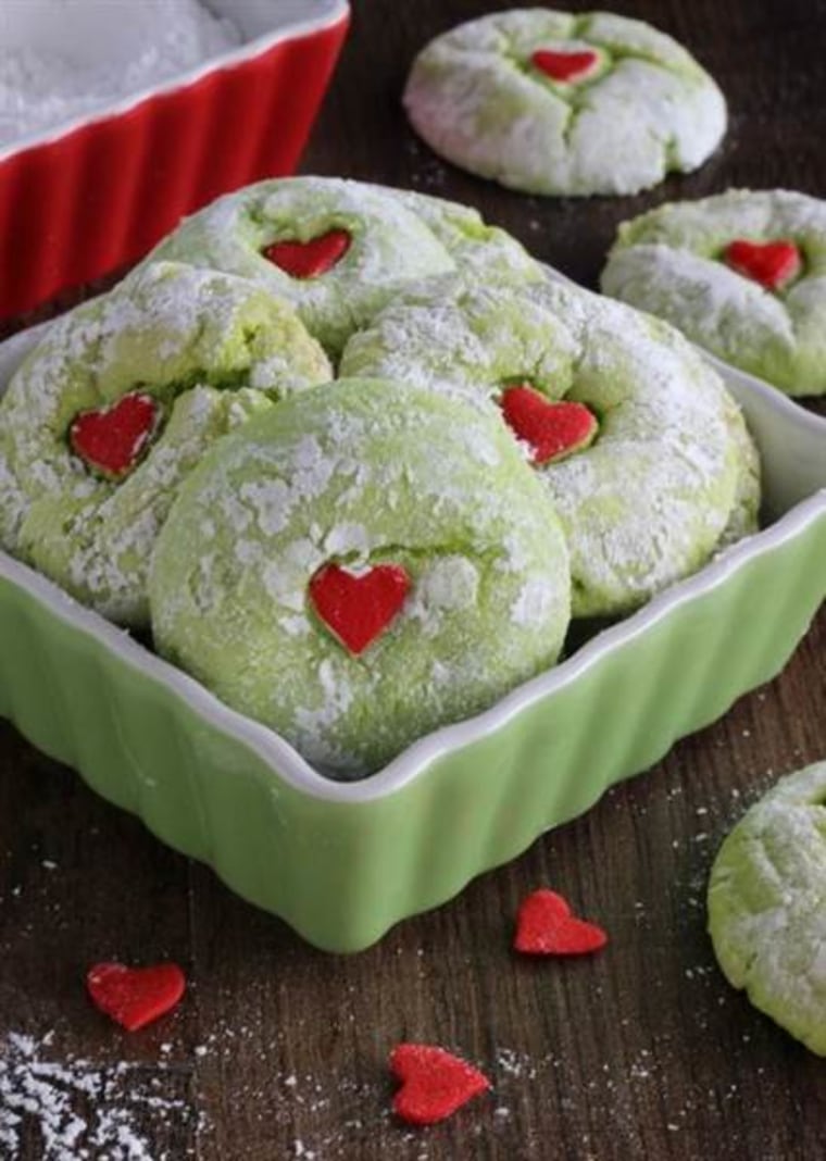 Christmas cookies: Grinch cookies