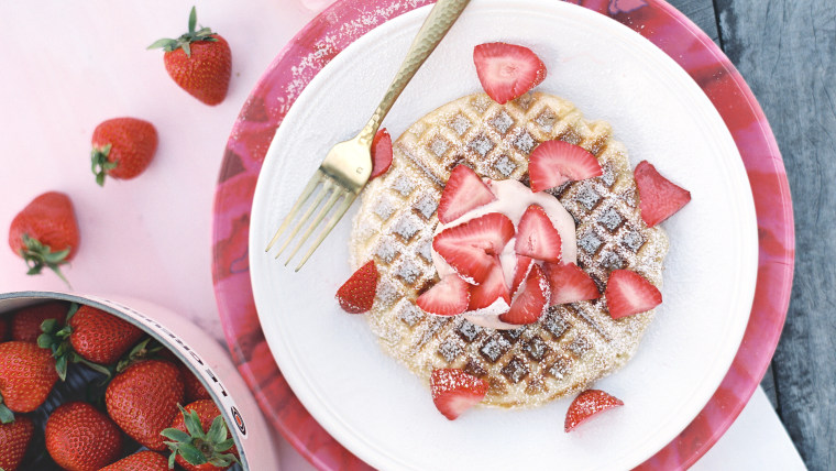 Melissa Clark makes yeasted waffles with strawberry cream