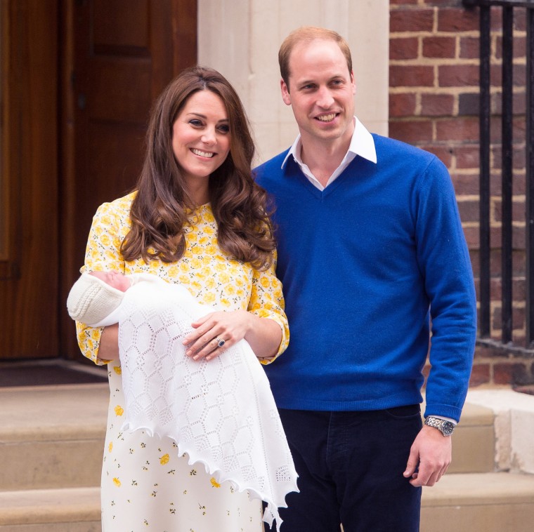 Princess Charlotte and Duchess Kate and PRince William.