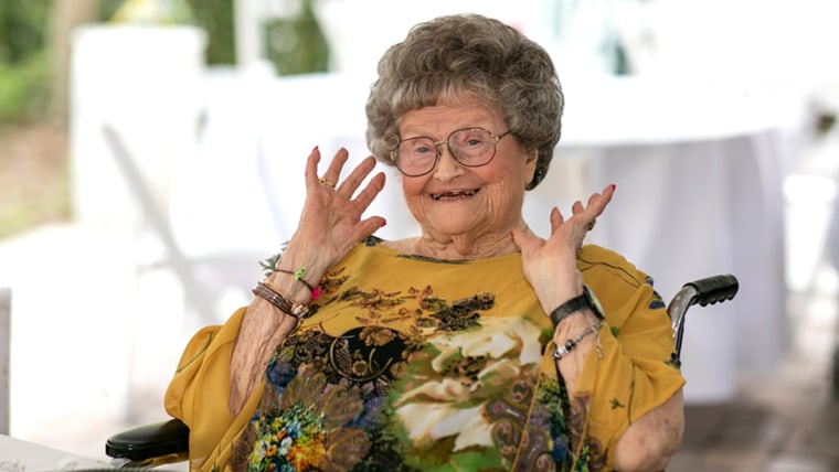 Nursing home holds "Senior Prom" for the elderly.