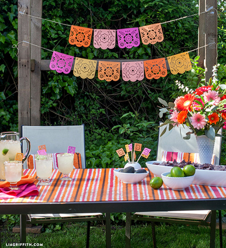 DIY Cinco De Mayo Fiesta Banner - Papel Picado - The Crafting Chicks