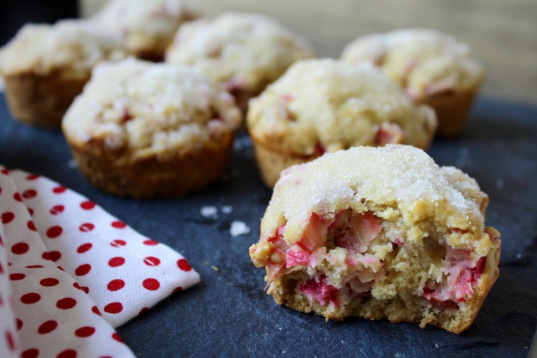 Spring dessert/breakfast recipe: Sugar-Dipped Rhubarb Lemon Muffins
