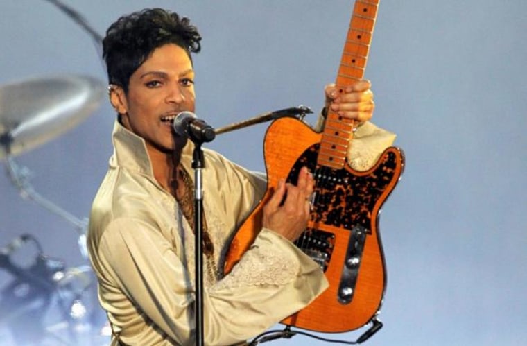 U.S. musician Prince performs for the first time in Britain since 2007 at the Hop Farm Festival near Paddock Wood