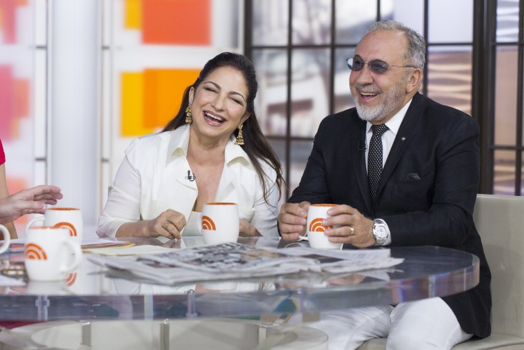 Image: Gloria Estefan and her husband Emilio talk about their Broadway musical \"On Your Fee\"