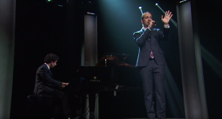 Lin-Manuel Miranda performing on 'Last Week Tonight with John Oliver'