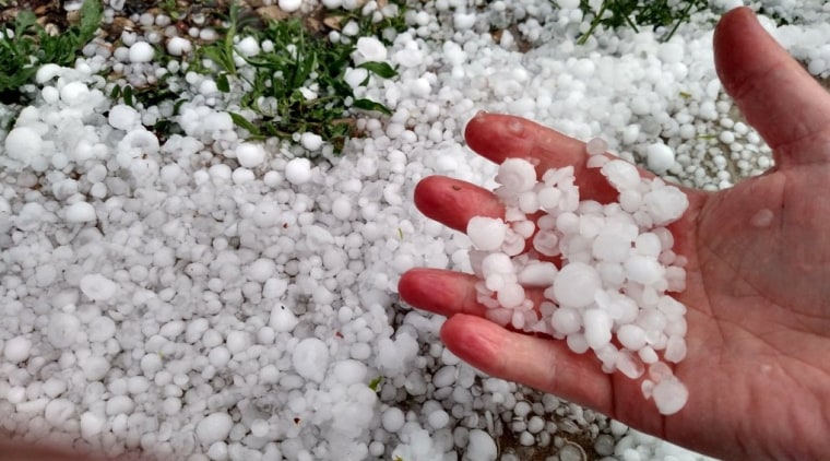 IMAGE: Hail in Marne, Michigan