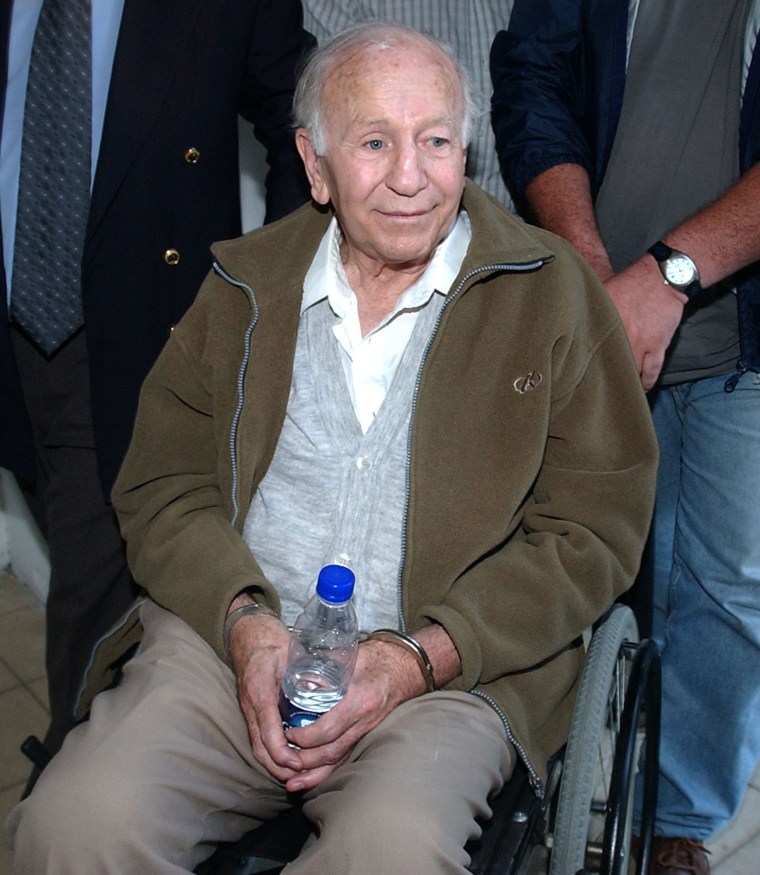 Image: Paul Schaefer after being arrested in Buenos Aires, Argentina