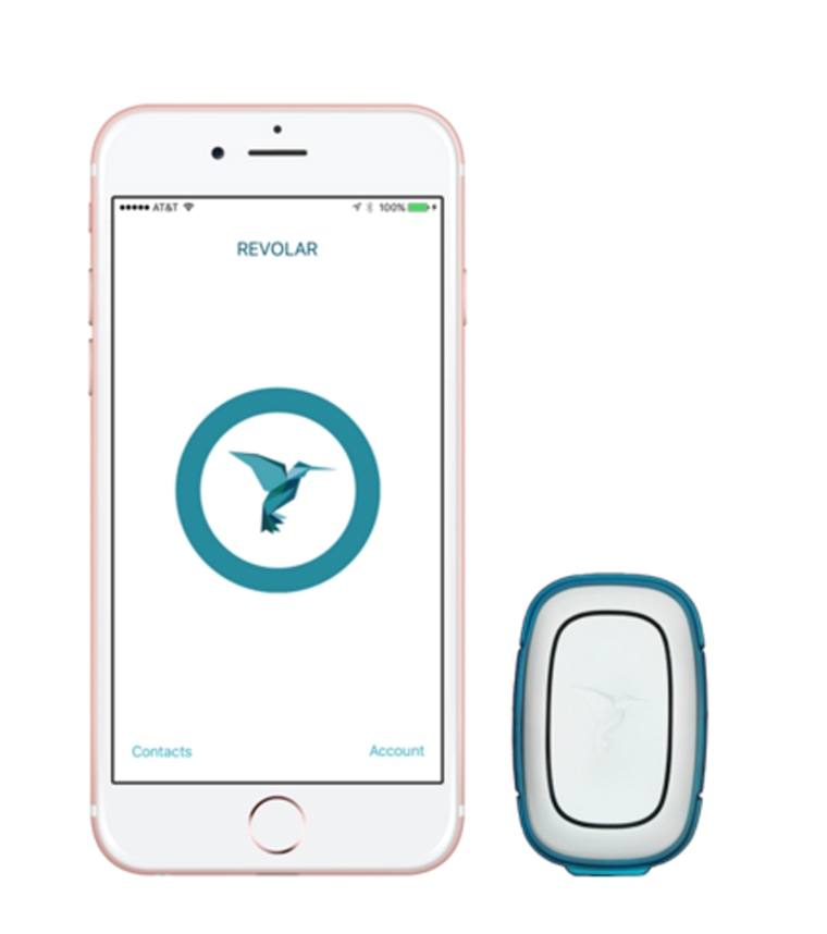 Revolar is a wearable where if you feel uncomfortable or are in danger, a double press sends a yellow alert and a triple press sends a red alert to Revolar contacts - with your GPS location.