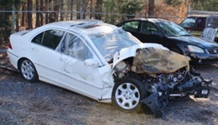 Image: Christal McGee's Crashed 2005 Mercedes c230 after a collision in Hampton, Georgia