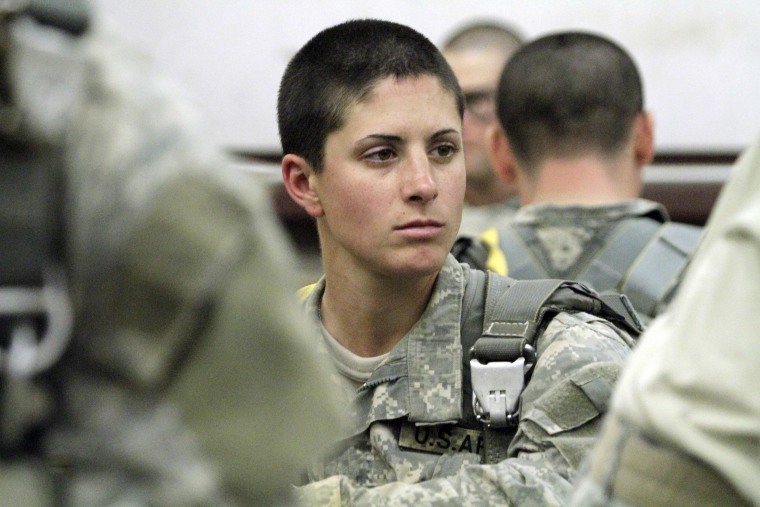 Image: Capt. Kristen Griest waits at Lawson Airfield for the Airborne Assault exercise