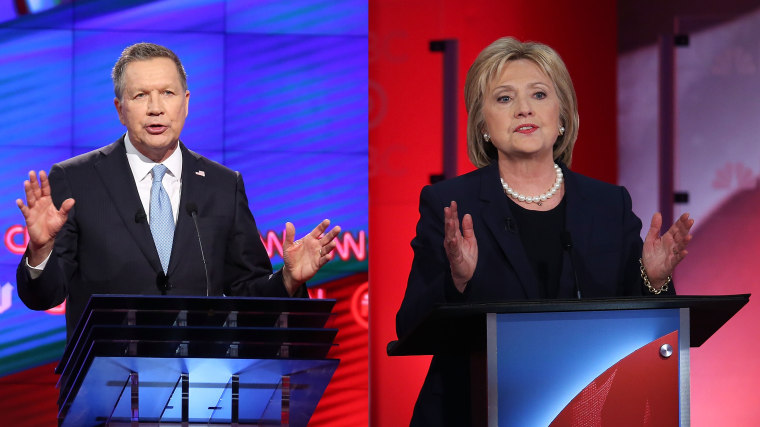 Governor of Ohio John Kasich and Former Secretary of State Hillary Clinton.