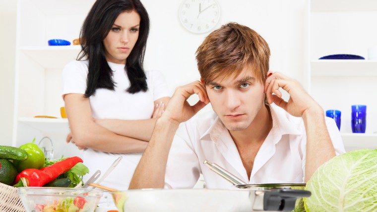 young couple in the kitchen