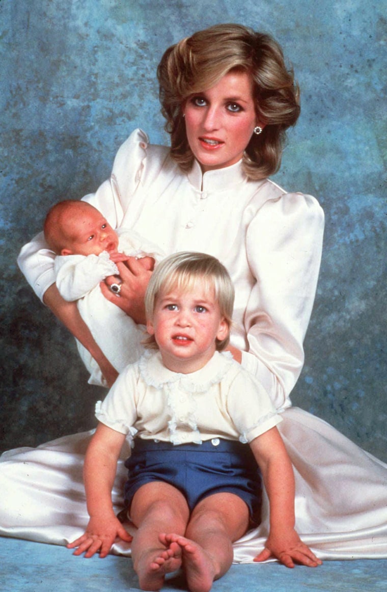 Princess Diana with children, Prince Harry and Prince William