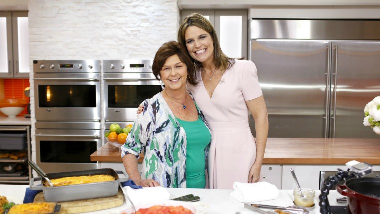 Savannah and her mom Nancy Guthrie make fried chicken, green beans, spoon bread and smashed red apples for Mother's Day