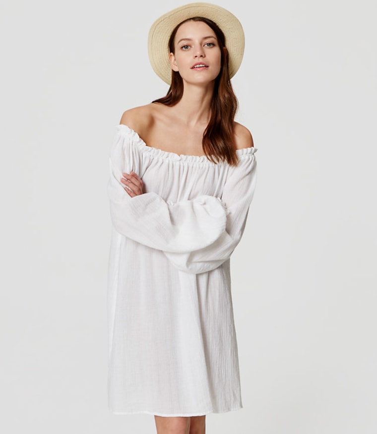 LOFT Plus LOFT Beach Off The Shoulder Dress