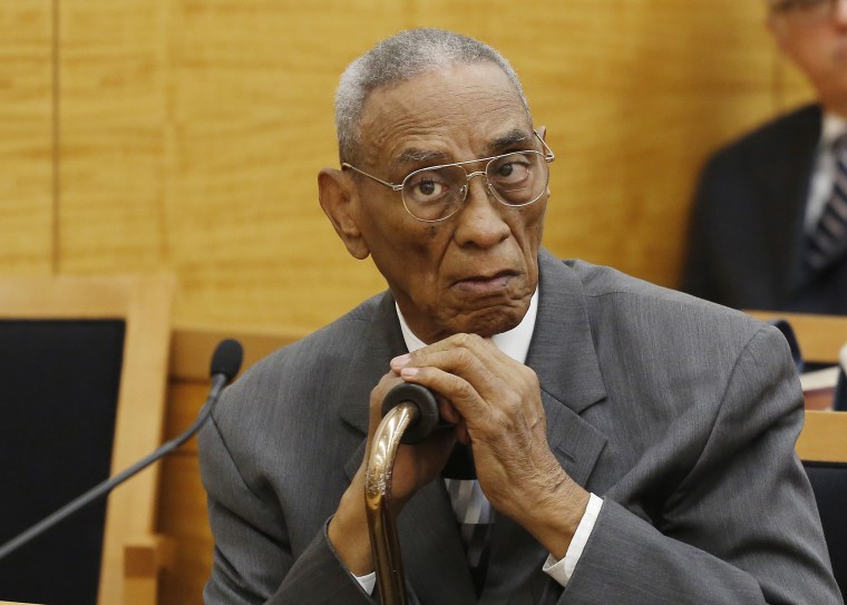 Image: Paul Gatling listens during a court session