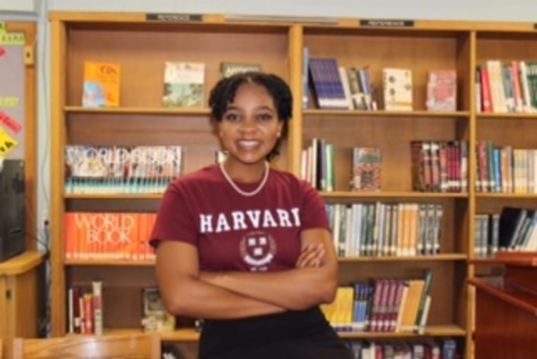 Augusta Uwamanzu-Nna made her announcement surrounded by her college-bound peers, family members and school and district administrators.