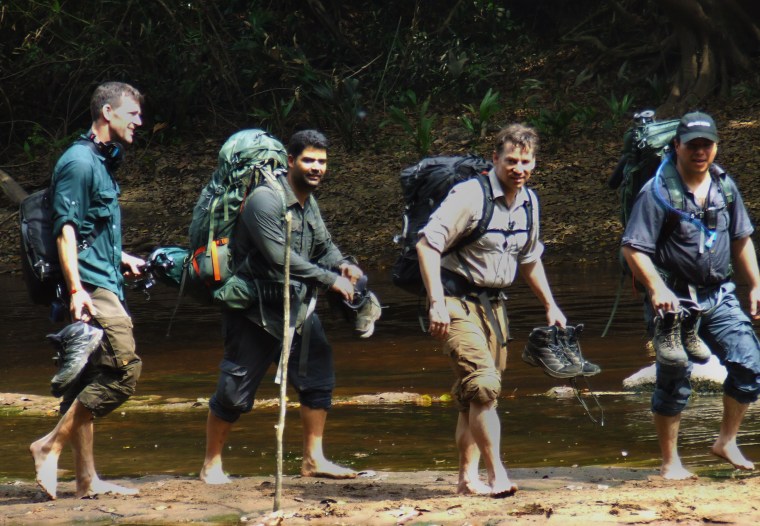 Richard Engel and other crew members hiked for days to reach the remote area in the Bili forest where they hoped to come across the "the mystery apes of Bili."