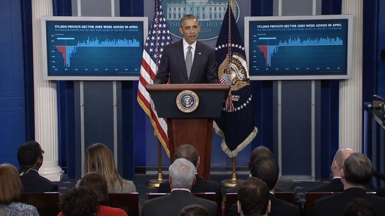 President Obama speaks about the economy at the White House on May 6.