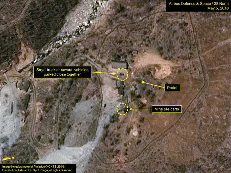 Image: The Punggye-ri test site in North Korea is seen in an image from Airbus Defense and Space and 38 North