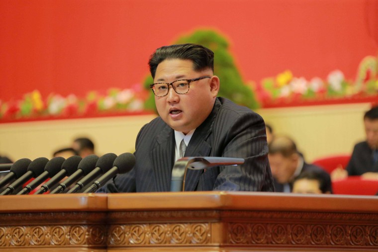Image: North Korean leader Kim Jong Un speaks during the Workers' Party Congress in Pyongyang