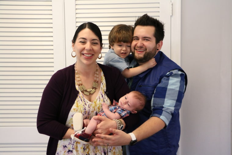 The Lopez family: Tamara, Rob, Sebastian, 2, and Benjamin, 3 months.