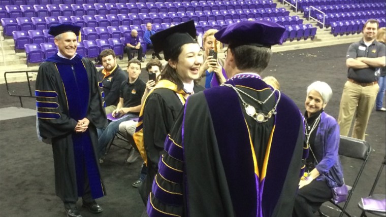 University of Northern Iowa student gets private graduation ceremony