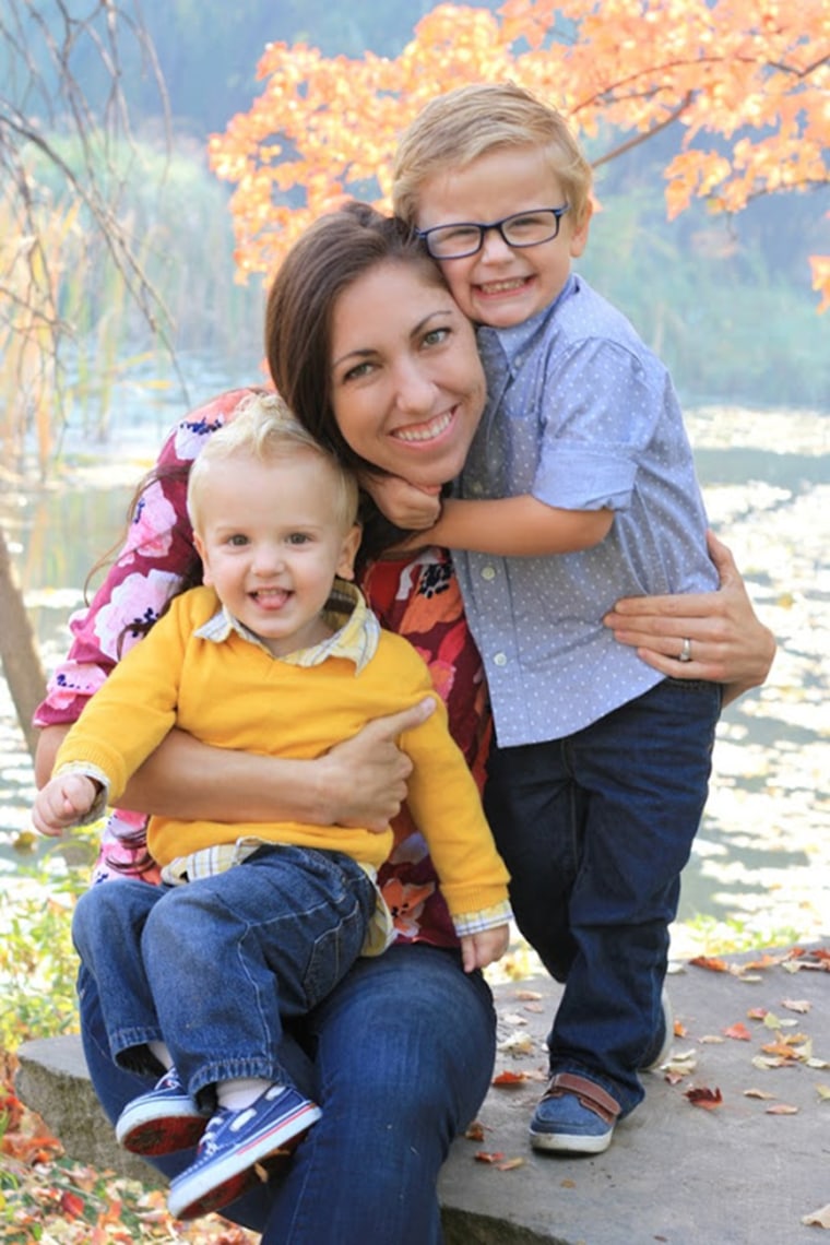 Whitney Blake with sons Mason and Kellen